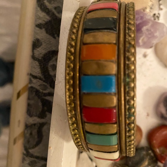 ONE of a kind mutli stone bangle Bracelet - Picture 4 of 5